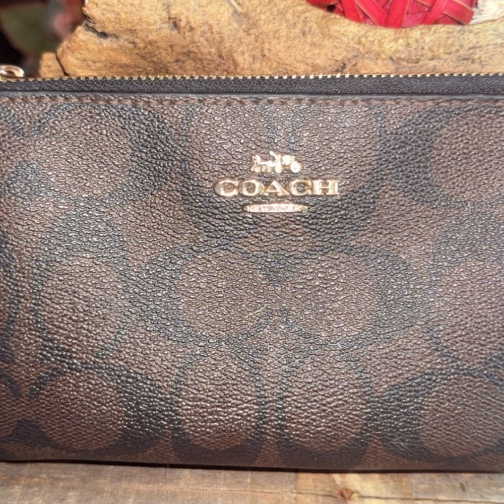 Coach Brown Wristlet